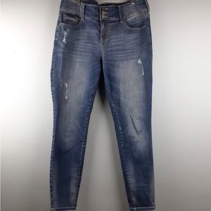Torrid Jeggings Distressed Dark Medium Wash 16R